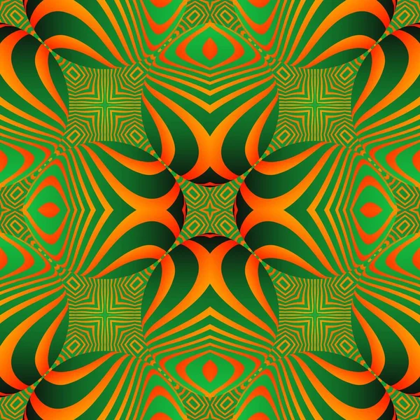 Vacker Orange Grön Färg Sömlös Texturerad Abstrakt Bakgrund — Stock vektor