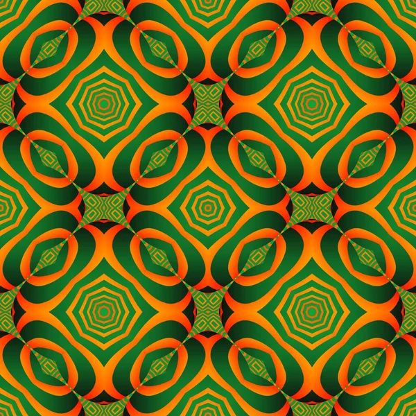 美丽的橙色绿色无缝纹理抽象背景 — 图库矢量图片