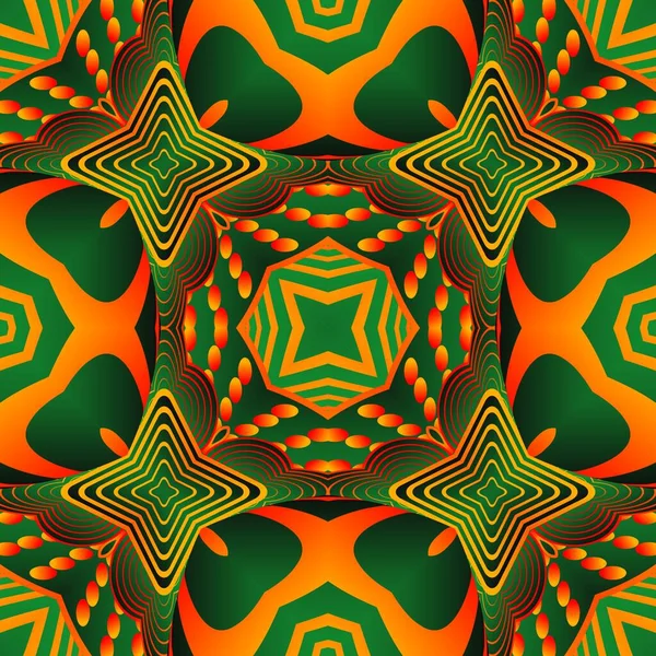 Vacker Orange Grön Färg Sömlös Texturerad Abstrakt Bakgrund — Stock vektor