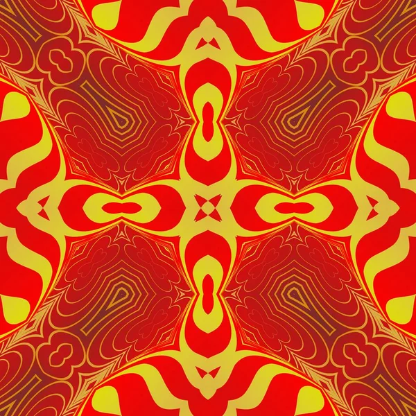 Frumos Roșu Galben Auriu Fără Sudură Texturat Fundal Abstract — Vector de stoc