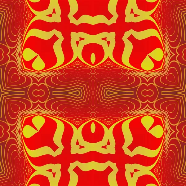 Schöne Rote Und Goldgelbe Nahtlose Strukturierte Abstrakte Hintergrund — Stockvektor