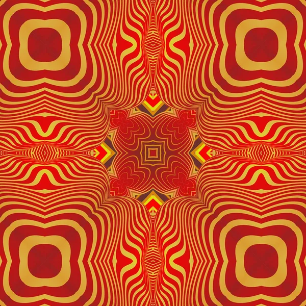 Vacker Röd Och Gyllene Gul Sömlös Texturerad Abstrakt Bakgrund — Stock vektor