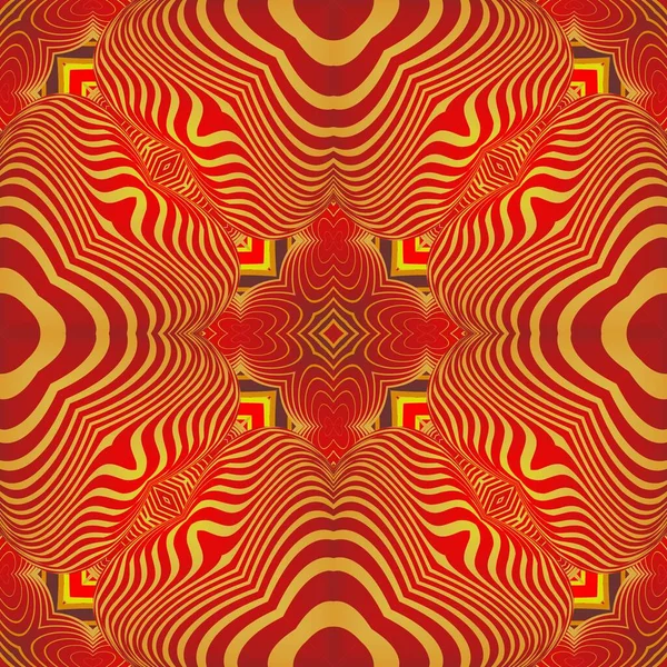 Vacker Röd Och Gyllene Gul Sömlös Texturerad Abstrakt Bakgrund — Stock vektor