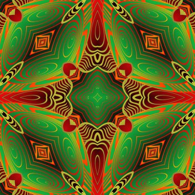 Güzel, pürüzsüz, dokuması yeşil, kırmızı ve sarı çizgileri olan soyut bir arkaplan.