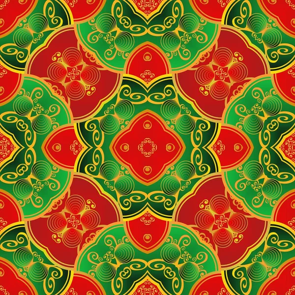 Hermoso Fondo Abstracto Texturizado Sin Costuras Colores Rojo Verde Amarillo — Archivo Imágenes Vectoriales