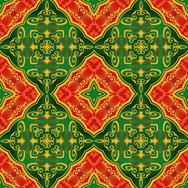 Hermoso Fondo Abstracto Texturizado Sin Costuras Colores Rojo Verde Amarillo — Vector de stock