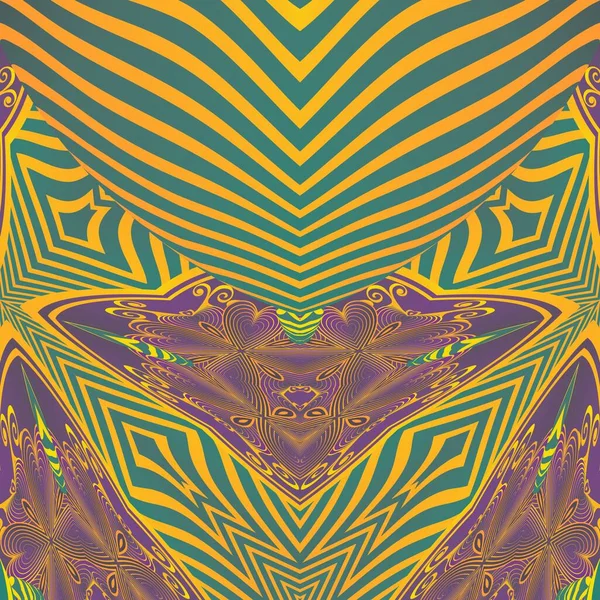 Mooie Naadloze Textuur Abstracte Achtergrond Groen Paars Goudgele Lijnen — Stockvector