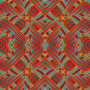 Kusursuz vektör soyut deseni. Tekrarlayan elementlerle simetrik geometrik arkaplan