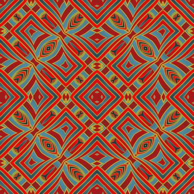 Kusursuz vektör soyut deseni. Tekrarlayan elementlerle simetrik geometrik arkaplan