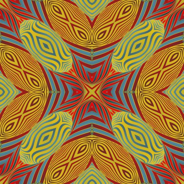 Kusursuz vektör soyut deseni. Tekrarlayan elementlerle simetrik geometrik arkaplan