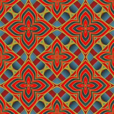 Kusursuz vektör soyut deseni. Tekrarlayan elementlerle simetrik geometrik arkaplan