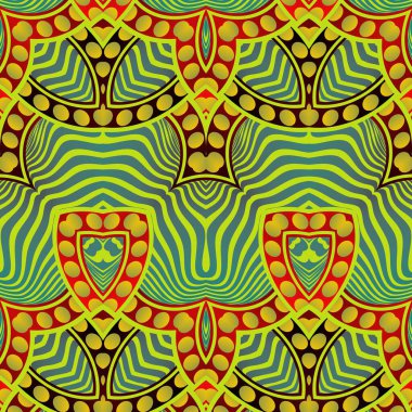 Kusursuz desenli soyut arkaplan mavi, sarı ve diğer renklerle