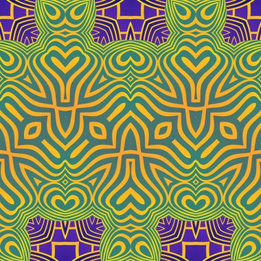 Seamless pattern with tribal aztec ornament. Vector illustration.