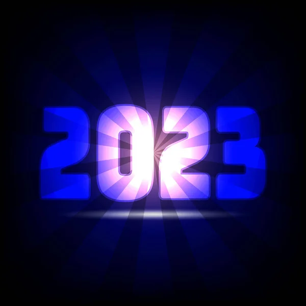 Happy New Year 2023 Light Ray Digital Technology Background — Stock Vector