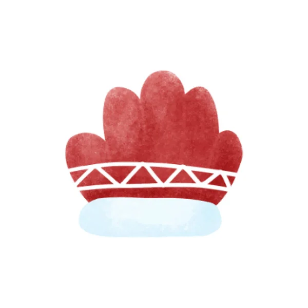 Aquarell Roter Handschuh Auf Weißem Hintergrund — Stockvektor