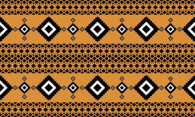 Sarı boho geometrik şekiller kusursuz desenli geleneksel tasarımlar giysi, halı, kumaş, duvar kağıdı, ambalaj ve baskı için. Yerli Amerikan süsü.