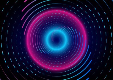 Sekizgen çizgili yüksek teknoloji ve mavi ve soyut arkaplanda dikdörtgen şekiller. Geleceksel iletişim ve bağlantı konsepti. Siber uzay ve dijital yenilikçilik