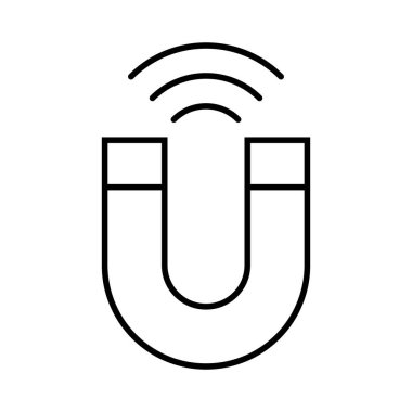 Mıknatıs ve manyetik dalga ikonu. Düzenlenebilir vektör.