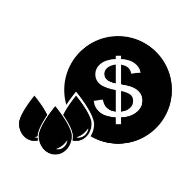 Yağ fiyatı siluet simgesi. Düzenlenebilir vektör.