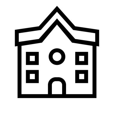 Basit bir okul ikonu. Okul binası. Düzenlenebilir vektör.