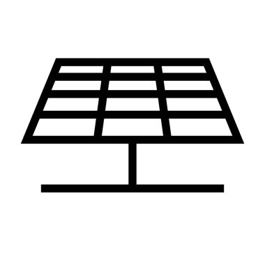 Fotovoltaik güneş paneli simgesi. Düzenlenebilir vektör.