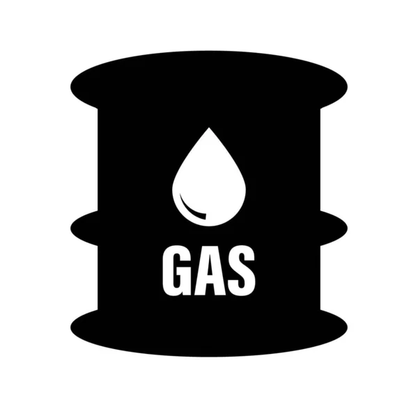 Gas Oil Drum Silhouette Icon Editable Vector — Stock Vector