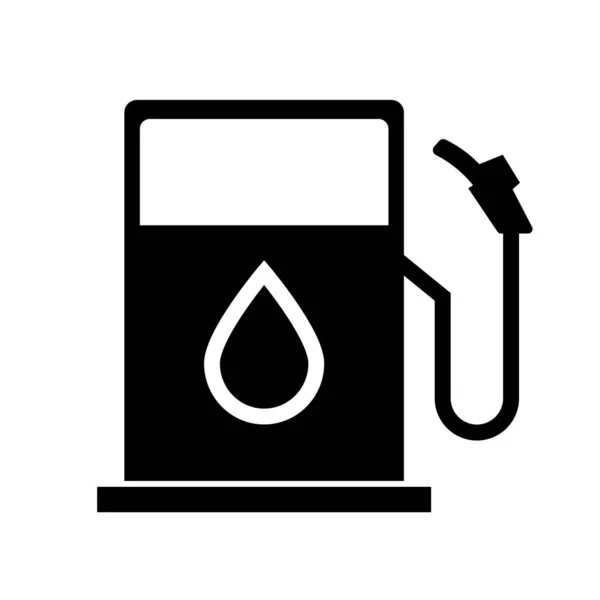 Gas Station Silhouette Icon Fueling Editable Vector — Stock Vector
