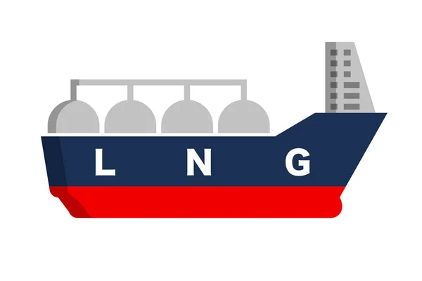 Lng Tanker Simgesi Gemiye Binin Düzenlenebilir Vektör — Stok Vektör