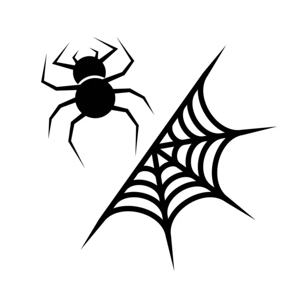 Pavoučí Pavučinová Ikona Nastavena Upravitelný Vektor — Stockový vektor
