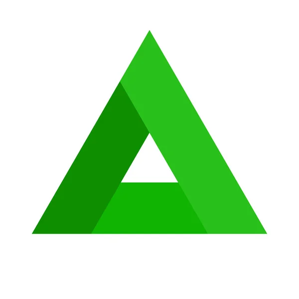 Nowoczesne Zielone Logo Trójkąta Wektor Edytowalny — Wektor stockowy