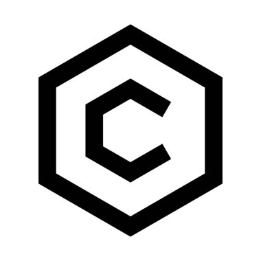 Basit altıgen telif hakkı simgesi. Düzenlenebilir vektör.