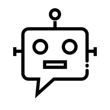 Chatbot Simgesi. Al sohbet robotu. Destek. Düzenlenebilir vektör.