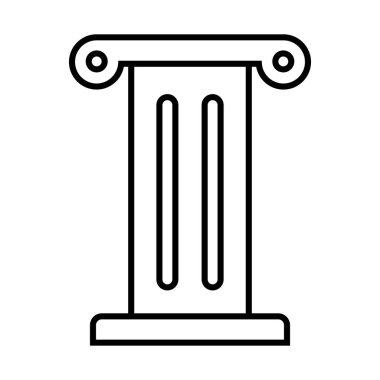 Yunan tapınağının sütun simgesi. Düzenlenebilir vektör.