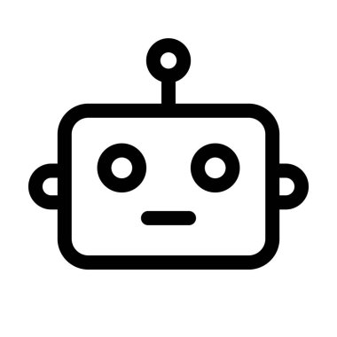 Robot! Otomatik destek ve yardım tepkisi. Düzenlenebilir vektör.