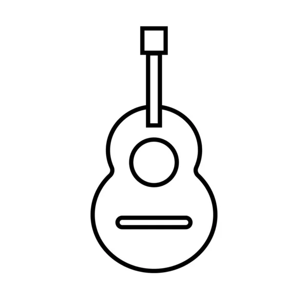 Gitarrikon Stränginstrument Musiktecken Redigerbar Vektor — Stock vektor