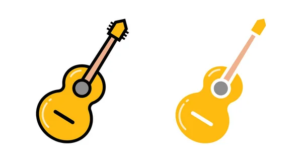 Set Icone Chitarra Strumento Musicale Vettore Modificabile — Vettoriale Stock