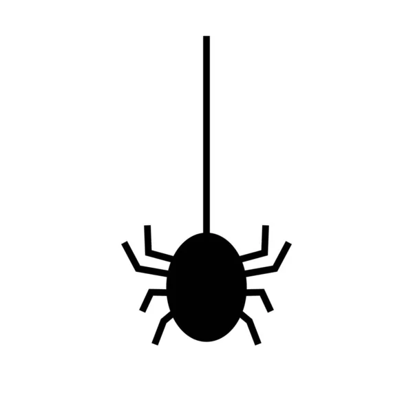 Spider Hanging Web Editable Vector — Stock Vector