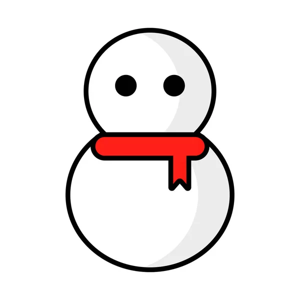 Χιονάνθρωπος Εικόνα Φορώντας Ένα Μαντήλι Χειμώνας Επεξεργάσιμο Διάνυσμα — Διανυσματικό Αρχείο