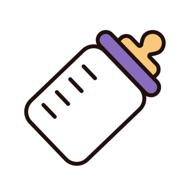 Modern bebek şişe ikonu. Beslenme ekipmanları. Düzenlenebilir vektör.