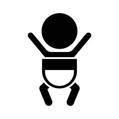 Bebek bezi takan bebek ikonu. Düzenlenebilir vektör.