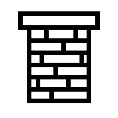 Tuğla baca simgesi. Egzoz. Düzenlenebilir vektör.