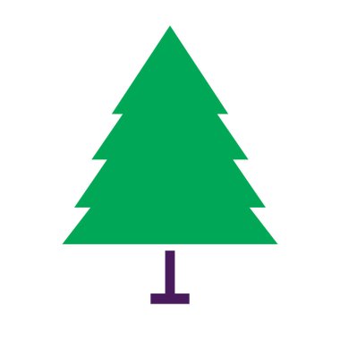 Basit yeşil ağaç simgesi. Doğa. Düzenlenebilir vektör.