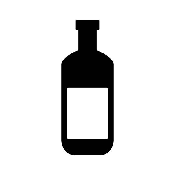 ビールボトルのシルエットアイコン アルコール飲料ボトル 編集可能なベクトル — ストックベクタ