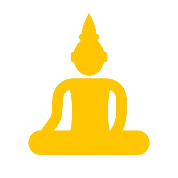 Goldene Buddha Statue Ikone Editierbarer Vektor — Stockvektor