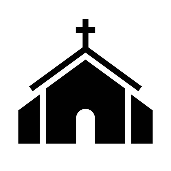 Church Silhouette Icon Chapel Christian Editable Vector — Stock Vector