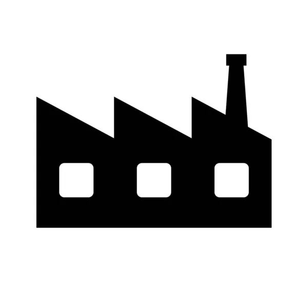 Fabrika Silueti Simgesi Üretim Endüstrisi Düzenlenebilir Vektör — Stok Vektör