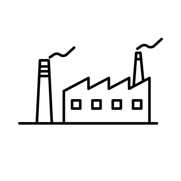 シンプルな煙突と工場アイコン 製造業 編集可能なベクトル — ストックベクタ