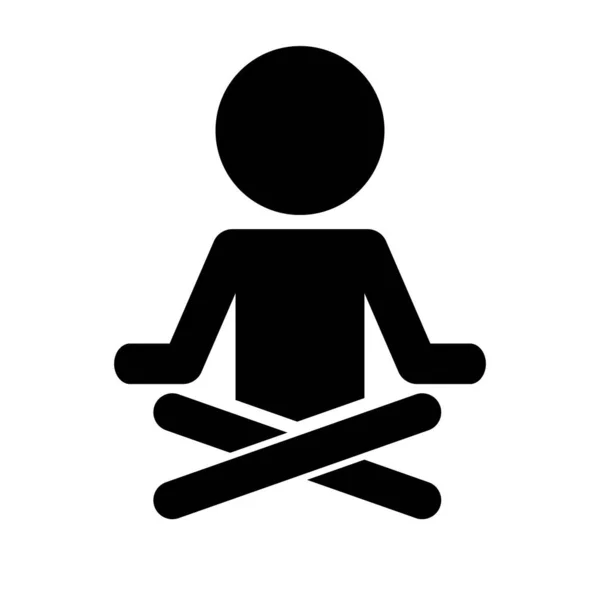 Meditatie Silhouet Icoon Yoga Bewerkbare Vector — Stockvector