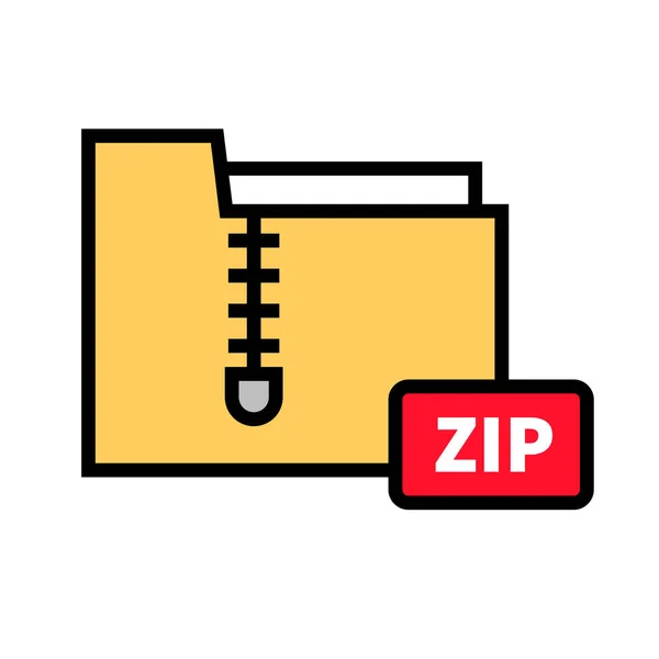 Icono Carpeta Zip Carpeta Archivo Vector Editable — Archivo Imágenes Vectoriales