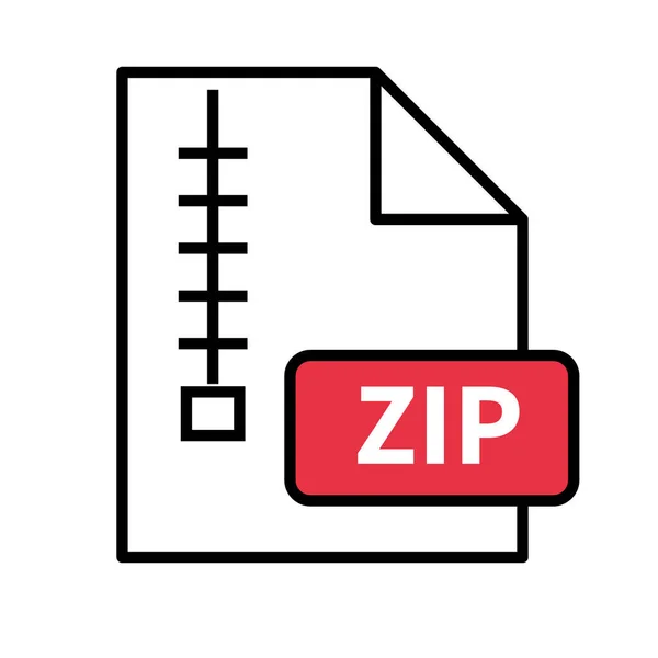 Red Zip File Icon Compressed File Archive Editable Vector — Stock Vector
